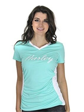 Harley-Davidson women's mint green V-neck shirt